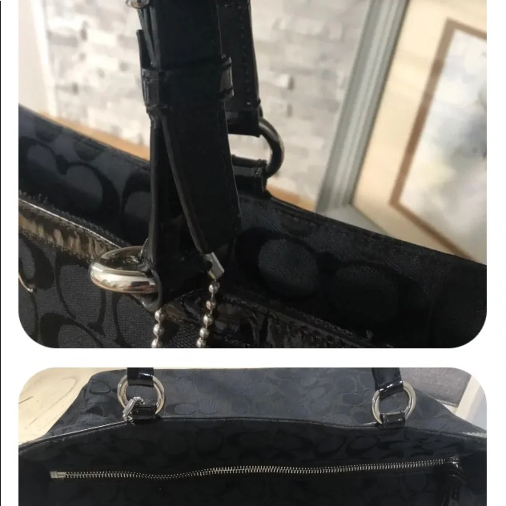 Coach Signature Shoulder Bag Large Lightweight LL1161 Adjustable Double Straps - Picture 5 of 5